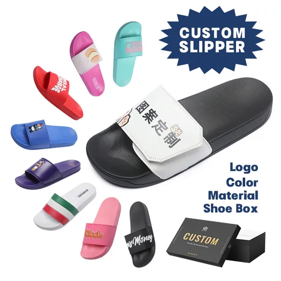 Custom Logo Slippers Men Plain Blank Slide Sandal