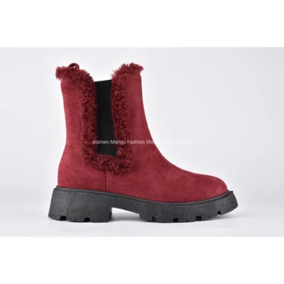 Botines de invierno cálidos para mujer a la moda, botas de fieltro informales, botas de nieve a la moda para mujer, botines con plataforma