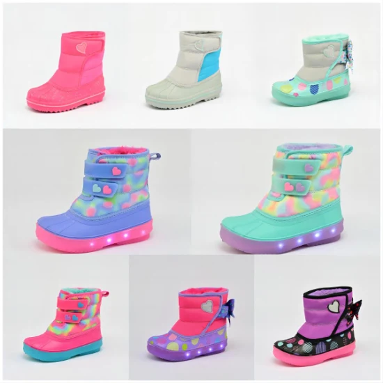 Botas de nieve para bebés de piel de felpa cálidas botas de nieve de invierno para niñas