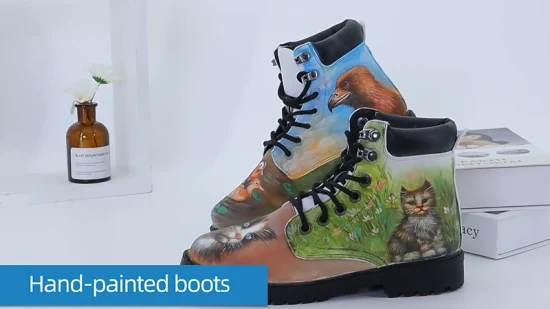 Comercio al por mayor de mujeres personalizadas botas de combate con cordones de punta redonda botines de alta calidad senderismo caminar botas