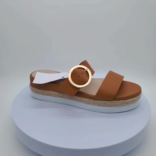 Plano de la mujer de moda zapatos casuales Sandalia de ocio sandalias de tiras de PU