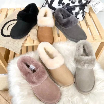 Hellosports 2021, venta al por mayor, botas de nieve para mujer de invierno, zapatos de mujer al tobillo, botas cortas feas de lujo de diseñador para mujer