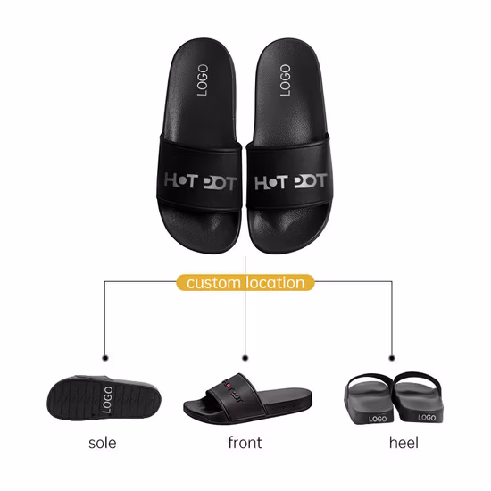 Zapatillas con logotipo personalizado para hombre, sandalia deslizante en blanco liso