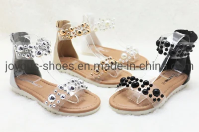 Niños Dama Damas Niña Niños 2023 El más nuevo diseñador de moda Lujo Elegante Lindo Calzado Cuentas de perlas Remache Fiesta Cuña Plataforma Sandalias Zapatos de verano Sandalias