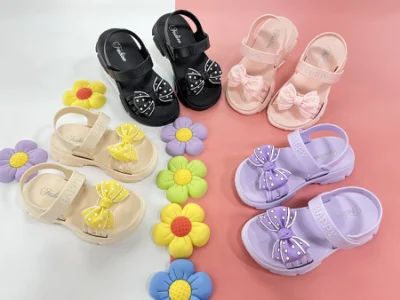 Suela de EVA PVC superior zapatos para niños Sandalia colorida